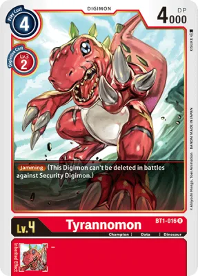 Tyrannomon, Digimon card BT1-016