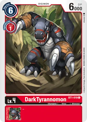 DarkTyrannomon, Digimon card BT1-019