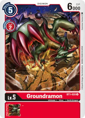 Groundramon, Digimon card BT1-020