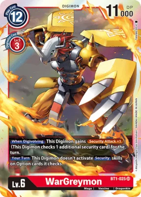 WarGreymon, Digimon card BT1-025