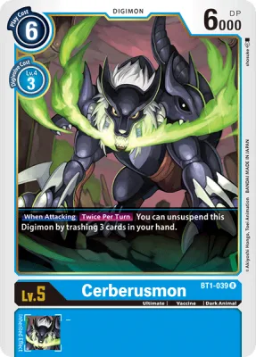 Cerberusmon, Digimon card BT1-039