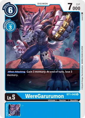 WereGarurumon, Digimon card BT1-040