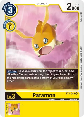 Patamon, Digimon card BT1-048