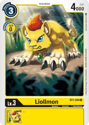 Liollmon, Digimon card BT1-050