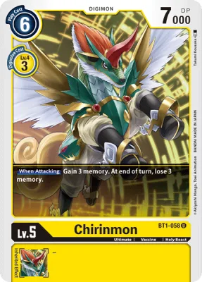 Chirinmon, Digimon card BT1-058