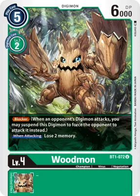 Woodmon, Digimon card BT1-072