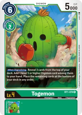 Togemon, Digimon card BT1-074