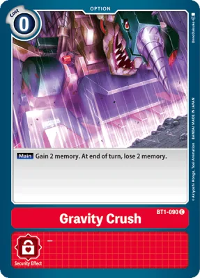 Gravity Crush, Digimon card BT1-090