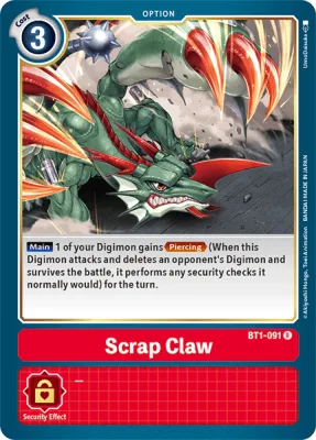 Scrap Claw, Digimon card BT1-091