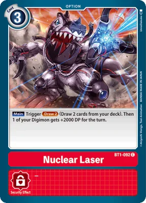 Nuclear Laser, Digimon card BT1-092