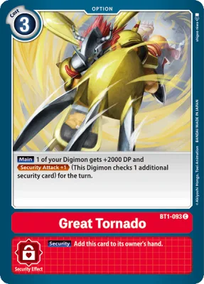 Great Tornado, Digimon card BT1-093