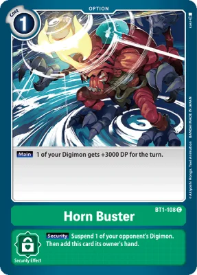 Horn Buster, Digimon card BT1-108