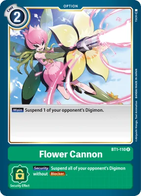 Flower Cannon, Digimon card BT1-110