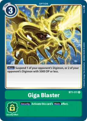 Giga Blaster, Digimon card BT1-111