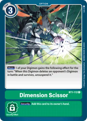Dimension Scissor, Digimon card BT1-112