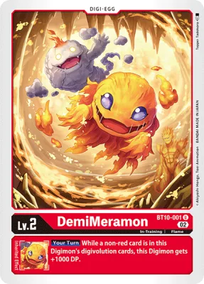 DemiMeramon, Digimon card BT10-001
