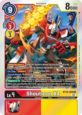 Shoutmon X4, Digimon card BT10-009