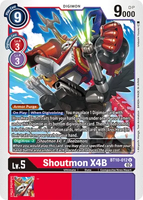 Shoutmon X4B, Digimon card BT10-012