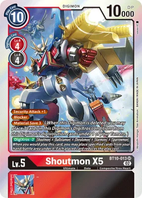 Shoutmon X5, Digimon card BT10-013