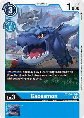 Gaossmon, Digimon card BT10-018