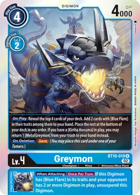 Greymon, Digimon card BT10-019