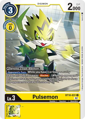 Pulsemon, Digimon card BT10-031