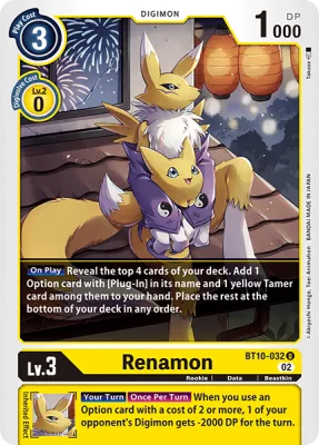 Renamon, Digimon card BT10-032