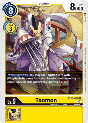 Taomon, Digimon card BT10-039