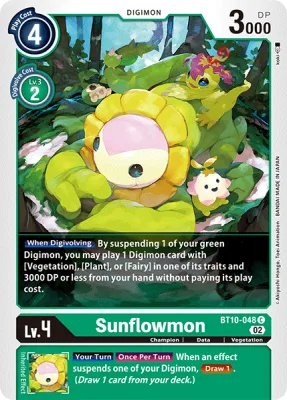 Sunflowmon, Digimon card BT10-048