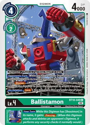 Ballistamon, Digimon card BT10-049