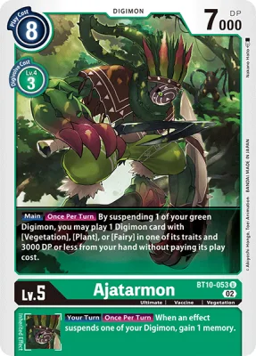 Ajatarmon, Digimon card BT10-053