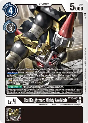 SkullKnightmon: Mighty Axe Mode, Digimon card BT10-061