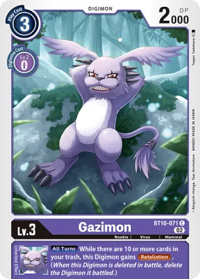 Gazimon, Digimon card BT10-071