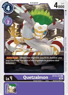 Quetzalmon, Digimon card BT10-074