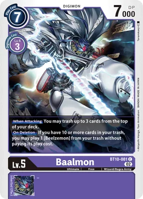 Baalmon, Digimon card BT10-081