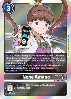 Nene Amano, Digimon card BT10-092