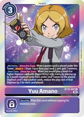 Yuu Amano, Digimon card BT10-093