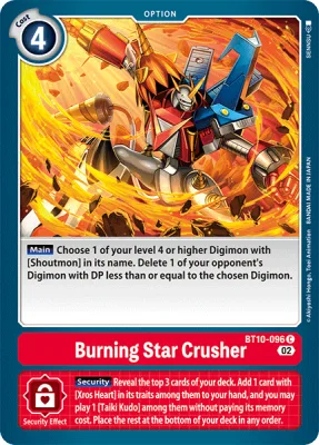 Burning Star Crusher, Digimon card BT10-096