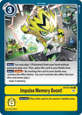 Impulse Memory Boost!, Digimon card BT10-100