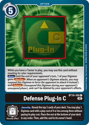 Defense Plug-In C, Digimon card BT10-105