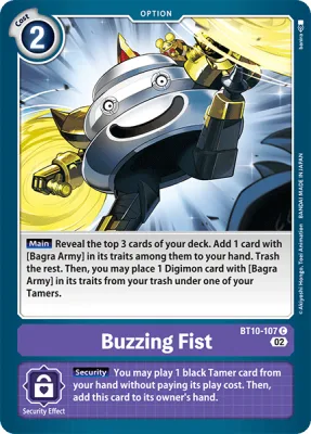 Buzzing Fist, Digimon card BT10-107