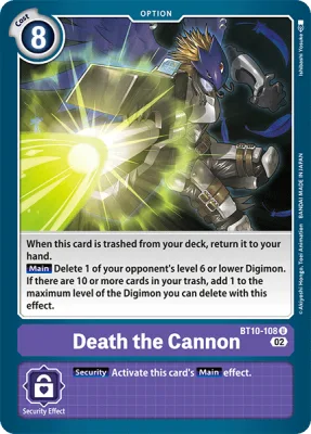 Death the Cannon, Digimon card BT10-108