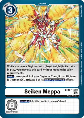 Seiken Meppa, Digimon card BT10-110