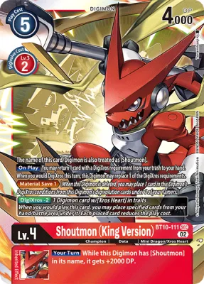 Shoutmon (King Version), Digimon card BT10-111