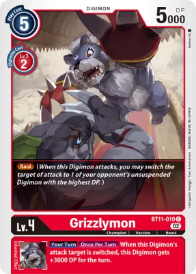Grizzlymon, Digimon card BT11-010