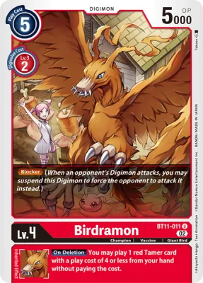 Birdramon, Digimon card BT11-011