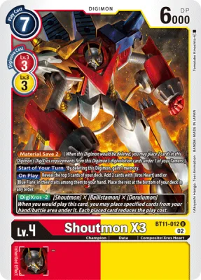 Shoutmon X3, Digimon card BT11-012