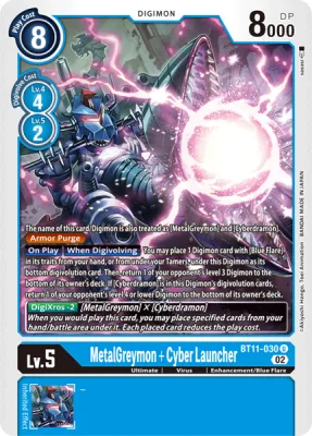 MetalGreymon + Cyber Launcher, Digimon card BT11-030