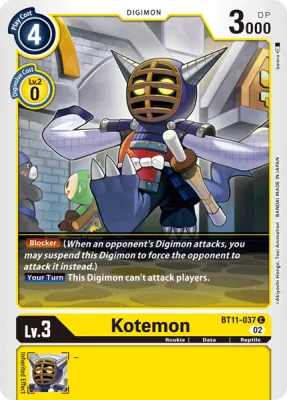 Kotemon, Digimon card BT11-037