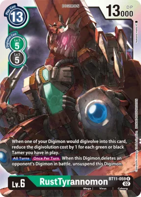 RustTyrannomon, Digimon card BT11-059